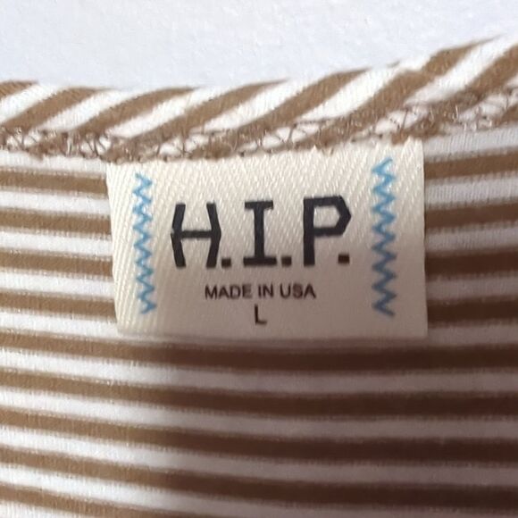 H. I. P. Brown/ Cream Striped Short Sleeve Shirt - Picture 4 of 6